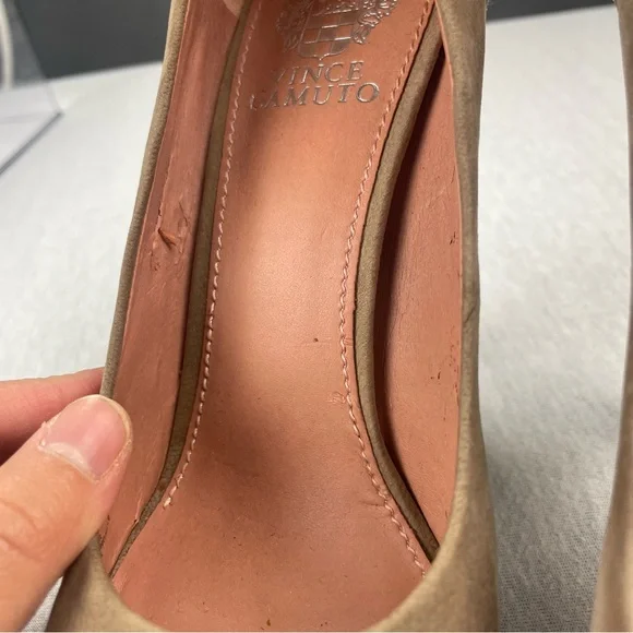 Vince Camuto Malaya Brown Tan Studded Pumps Heels Womens Size 7.5 - Picture 8 of 10